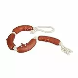 Relaxdays Hundespielzeug Wurst, kleine & mittlere Hunde, robust, ohne Quietscher, Kauspielzeug, 65 cm lang, rot-weiß Sausage Dog Chewing Toy 1 Stück