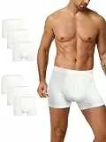CLALER Herren Boxershorts 6er Pack Modal Unterhosen Männer Retroshorts Unterwäsche Boxer Shorts for Men Atmungsaktiv Stretch Bequeme Underwear Trunks（Weiß*6,XXL