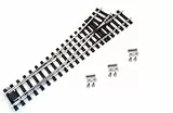 Weiche Links vernickelt R5 R 210 cm mit Schienenverbinder für Gleisbau - Gartenbahn Spur-G