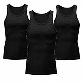 KOG 3er Pack Unterhemd Herren Tank Top Sport Tanktop Sommer Muskelshirt Ärmelloses Sportshirt Einfarbige Tshirt Lässig Baumwolle Männer Tee 2025 Tops Schwarz XL