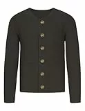 Atforna Herren Trachtenjacke Traditioneller Trachtenjanker mit Knopfleiste, Oktoberfest Outfit, Lederhosen Jacke, Trachtenmode für Männer, Schwarz, M