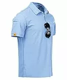igeekwell Poloshirt Herren Kurzarm Atmungsaktives Golf-Polo-Hemd Summer Poloshirts Männer mit Brillenhalter Knopfleiste T-Shirts Casual Sport Shirt Regular Fit Golf Tennis