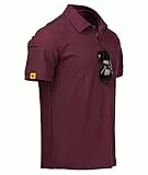 JACKETOWN Poloshirts Herren Kurzarm Atmungsaktives Schnelltrocknend Poloshirts Männer Sommer Knopfleiste T-Shirts Männer Casual Sport Shirt Basic Regular Fit Golf Polohemd(Wein Rot-L)