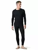 LAPASA Herren Premium Waffelstrick Thermounterwäsche Set, Thermo Oberteil & Lange Unterhosen Unterwäsche Set (Warm M60), Schwarz, Warm, L