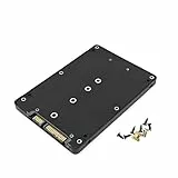 JZK M.2 NGFF SSD auf 2,5 Zoll SATA Adapter, 7mm Dicke Festplattengehäuse , B & M Key basierender NGFF SSD Konverter auf 2,5 Zoll SATA III 3.0 Karte