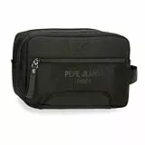 Pepe Jeans Bromley Kulturbeutel, zwei Fächer, anpassbar, Schwarz, 26 x 16 x 12 cm, Polyester, Schwarz, Talla única, Kulturbeutel mit zwei Fächern, anpassbar