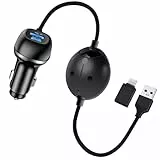 HENLSON 3 in 1 Android Auto & Carplay Wireless Adapter mit Zigarettenanzünder 48 W USB C, mit Typ-C-Adapter, Easy Plug & Play, WiFi 5,8 GHz, unterstützt iPhone iOS 10+ und Android 11+