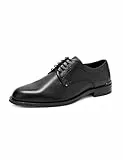 Tommy Hilfiger Herren Derby Schuhe Corporate aus Leder, Schwarz (Black), 41