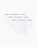 Emporio Armani Man's Core Logoband 3-Pack Slip, Weiß, M