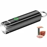 Blukar Taschenlampe LED Aufladbar, 360L Mini EDC Taschenlampen mit 3 Lichtmodi, Klein Flashlight Tragbar mit Schlüsselanhänger, IPX6 Wasserdichte Handlampe für Wandern, Notfäll, Outdoor, Camping usw.
