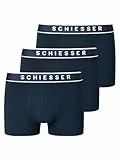 Schiesser Herren 3 PACK Boxershorts Bio Baumwolle Multipack - 95/5 Organic, dunkelblau_173983, 7/ XL