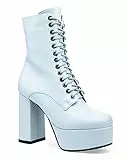 LAMODA Damen Trample Lace Up Ankle Boot, Blue Pu, 37 EU