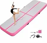 KIKILIVE 10CM Hoch Gymnastikmatte Tumbling Matte, 3M Aufblasbar Gymnastik Track Matte Air Turnmatte mit Luftpumpe Aufblasbare Sportmatte für Fitness/Outdoor/Yoga/Training usw