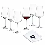 LEONARDO HOME Rotweingläser PUCCINI (6er Set) inkl. Poliertuch • Spülmaschinenfeste Rotwein-Gläser (750 ml) • Stoßfest & Alltagstaugliche • 040978
