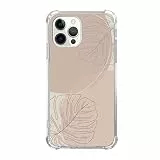Qimulgociz Natur Monstera Pflanzen Hülle Kompatibel mit iPhone 11 Pro, Boho Minimalistisch Botanisch Beige Hülle für Mädchen Jungen Männer und Frauen, Einzigartiges trendiges Design TPU Bumper Case