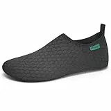IceUnicorn Badeschuhe Damen Strandschuhe Herren Barfuss Socken Schwimmschuhe Aquaschuhe Wasser leich(354Schwarz,40/41EU)