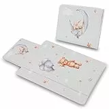Wickelunterlage Wickelauflage auf Reise 77x44 cm Abwaschbare Wickelauflagen für Babys Kleine faltbare und wasserfeste Auflage zum Wickeln ideal für Wickeltasche Teddybären B