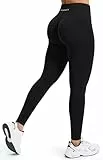 JOYSPELS Gym Sport Leggings Damen, Sporthose Damen Lang Blickdicht Po Push Up Seamless Leggins Tights Schwarz S
