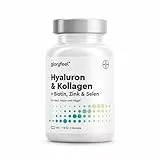 Hyaluronsäure + Kollagen 180 Kapseln - mit Biotin, Vitamin C, Zink, Selen & Silizium - für Haut, Haare, Nägel* - laborgeprüft & in Deutschland entwickelt