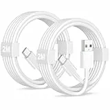 iPhone 17 16 15 Carplay Ladekabel kabel, 2Pack 2M USB auf USB C Kable Original Apple USB C Ladekabel für iPhone 17 16e 15 Pro,16 15,iPad Pro Air, iPad 10th Gen, Typ C Android Auto Ladekabel Datenkabel