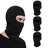 SPOKKI 4 Stück Sturmhaube Motorrad Sommer Balaclava UV Schutz Gesichtsmaske Skimaske für Damen und Herren Frauen Männer Outdoor Sport (4 Schwarz)