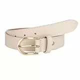 MIRROSI Ledergürtel Damen Herren Gürtel, Made in Italy, 3cm breit (Beige (Goldene Schnalle), 90cm)
