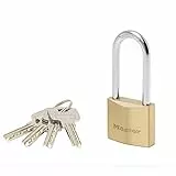 MASTER LOCK 2940EURDLH Vorhängeschloss 40mm Vollmessing Hohe Sicherheit mit Doppelter Verriegelung Hoher Bügel