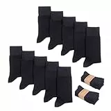 FOOTNOTE 10 Paar Hochwertige Socken Herren & Damen Baumwollsocken Socks Business, 43-46, Schwarz