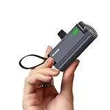 SHARGE Flow Mini 2 Externer Akku, 22,5 W, mit integriertem Kabel, externer tragbarer Akku für Reisen, schnelles Aufladen mit USB-C und iOS-Anschluss, kompatibel mit iPhone 16/15/14, Galaxy und mehr