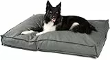 jamaxx-pets® Premium Hundekissen Hundematte Canvas Waschbar Orthopädisch Memory Foam Visco-elastische Füllung, Weiches Hundebett kleine Hunde PDB1007 (grau, L 90 x B 70 x H 15 cm)