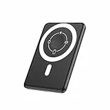 Ultra Slim Power Bank Magnetische für iPhone, A ADDTOP Powerbank Induktives Laden 5000mAh, 20W Schnellladung Wireless Externe Handyakkus Kabelloses Akkupack für iPhone17/16/15/14/13/12, Schwarz