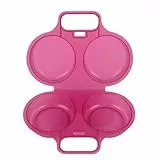 ebrando Eierkocher für Mikrowelle Set – 2 Eier – inkl. digitalem Rezeptheft (QR-Download) – Schnell, Einfach & Spülmaschinengeeignet – Bundle für Büro, Studenten & Zuhause