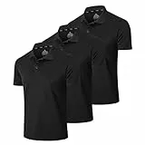Gaiatiger 3er Pack Poloshirt Herren Männer Hemd Herren Kurzarm Leicht und Atmungsaktiv Sweatshirt Männer Golf Shirts(0427) 3Black-XL