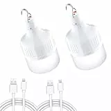 LETOUR Aufladbare Campinglampe, 2 Stück Camping Lampe 5000 Lumen Helligkeit 5 Lichtmodi, Tragbar & Robust Licht Ideal für Camping, Outdoor & Notfall