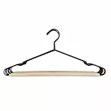 LAGUELLE - 10er-Set Kleiderbügel aus Holz und Metall - robust und langlebig, ideal für Wäsche, Mäntel, Anzüge und schwere Kleidung