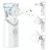 Inhalationsgerät,Larair Inhaliergeräte für Erwachsene & Kinder,Leiser Vernebler,Wiederaufladbarer und Tragbarer Inhalator,Inhalator mit Selbstreinigungsfunktion & Einstellbarem Sprühvolumen, Grau.