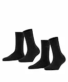 ESPRIT Damen Socken Uni Multipack W So Baumwolle einfarbig 2 Paar, Schwarz Black 3000, 39-42