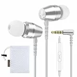 LUDOS OMNITONE Kopfhörer In Ear Kopfhörer mit Kabel und Mikrofon, 5 Jahre Garantie, In Ear Ohrhörer, 3,5 mm Klinkenstecker Earbuds, Satte Bässe Earphones, Headphones für iPhone, iPad, Samsung - Weiß