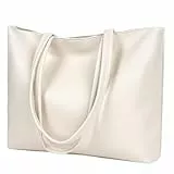 flintronic Damen Henkeltaschen, Handtasche Damen, PU-Leder-Handtasche mit Reißverschlussfach, Große Schultertasche PU Leder Tote Shopper Bag für College, Schule, Arbeit, Alltag, Reisen-37 * 27 * 8cm