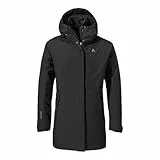 Schöffel Damen Parka Style Froda WMS, atmungsaktiver, wasserdichter Parka mit 2-Wege-Stretch, leichte Outdoorjacke mit verstellbarer Kapuze, black, 40