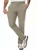 Meilicloth Herren Chino Hose Anzughose Herren Chinohose Stretchhose Herren Sporthose Casual Freizeithose mit Enger Passform A Parchment 34