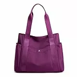JIANLINST Damen Handtasche Shopper Multi-Pocket Tote Handtasche Henkeltasche Lässige Schultertasche Lila