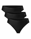 DANISH ENDURANCE Damen Tanga Seamless 3 Pack (Schwarz, Medium)