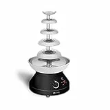 Royal Catering Schokobrunnen Schokofondue Schokoladenfontäne Edelstahl RCCF-210 (250 W, 5 Etagen, 30-110 °C, 4 L Kapazität, 10-12 h Arbeitszyklus)
