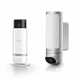 Bosch Smart Home intelligente Überwachungskameras-Set, 1x Außenkamera II Silber, 1x Innenkamera II, 1080p Full-HD Auflösung mit integrierter Alarmsirene, kompatibel mit Amazon Alexa