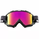 Motocross Brille Mtb Brille Dirt Bike ATV Crossbrille goggle Sicherheit Tactical Riding Motorradbrillen für Herren Damen Jugend (Schwarz Lila PRO, Large)