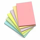 'KIFZM“ 6 Blöcke, 7,6 x 12,7 cm, Große Haftnotizen, 76 x 127 mm, 6 Harmonische Pastellfarben, Sortiert, Selbstklebende Postblöcke, 80 Blatt pro Block für Erinnerungen, Checkliste oder Aufgabenliste