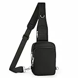 BROADREAM Anti Diebstahl Umhängetasche - Sling Chest Crossbody Bag Brusttasche Herren,Wasserdicht Schultertasche mit Reißverschluss Lock,RFID-Blockierung,Klein Handtasche für Männer Frauen
