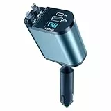 Einziehbares Auto Ladegerät, 4 in 1 87W Zigarettenanzünder USB C mit Handy Ladekabel Auto, 12V kfz Ladegerät Adapter für Phone 16/15/14/13 Pro Max, Auto Zubehör Innenraum für Personalisierte Geschenke