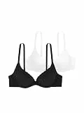 Dorina Damen Sonia Push-Up-BH 2er-Pack – Bügel-BHS mit Geformten Cups, Spitze und Glattem Mikrogewebe für Hebung und Komfort, Schwarz und Weiß